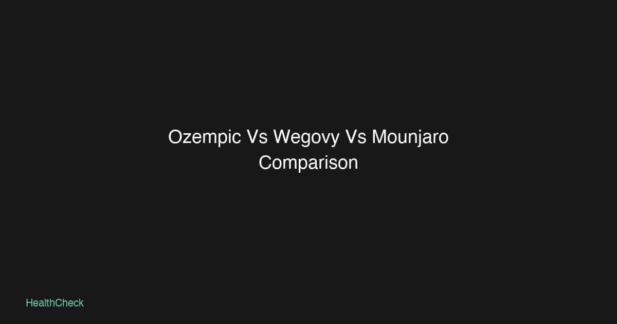 Ozempic vs Wegovy vs Mounjaro: A Head-to-Head Comparison